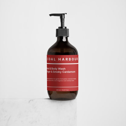 Bottle of Coal Harbour hand & body wash on a white background